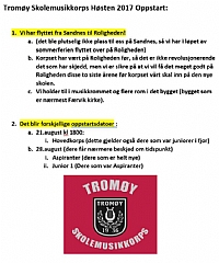 Oppstart Høsten 2017